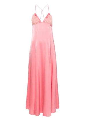 Forte Forte lace-detailed silk maxi dress - Pink
