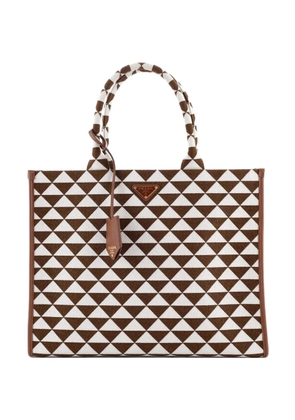 Prada Pre-Owned Symbole Shopper Jacquard Large tote bag - Brown