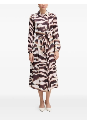 Marc Aurel tie dye belted midi dress - Brown