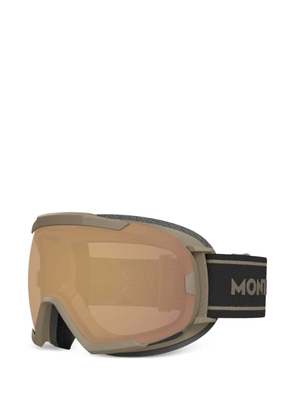 Montblanc logo-strap ski sunglasses - Neutrals