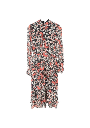 Saloni Isa starfruit-print midi dress - Black