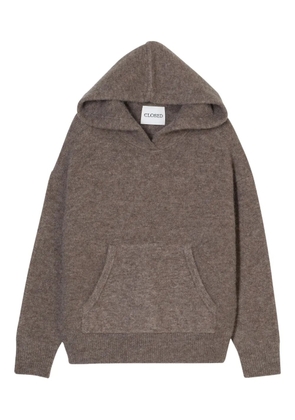 Closed hooded sweater - Brown