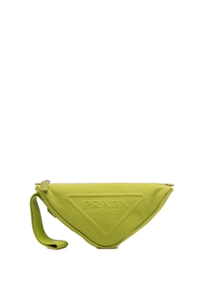 Prada Pre-Owned 2021-2025 Canvas Canapa Triangle Logo Wristlet clutch bag - Green