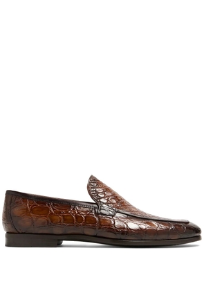 Magnanni embossed texture loafers - Brown