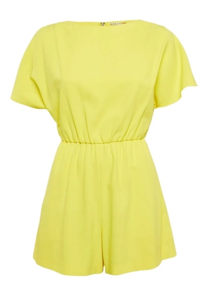 alice + olivia Ashlea crepe-texture playsuit - Yellow