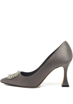 Manolo Blahnik Fabeta satin embellishment pumps - Grey