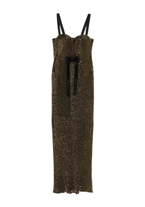 SILK LOVE & LACE sequin silk maxi dress - Gold