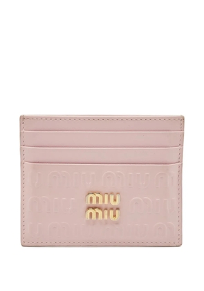 Miu Miu Pre-Owned embossed-monogram card holder - Pink