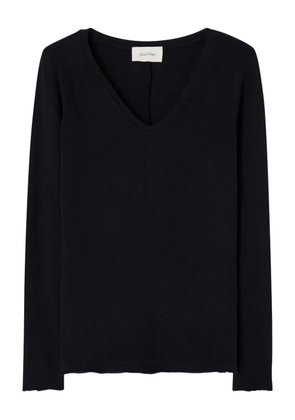 American Vintage Sonoma long-sleeve v-neck top - Black