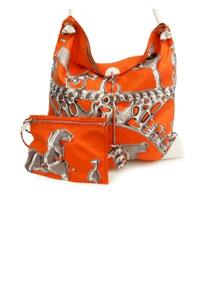 Hermès Pre-Owned 2010 Silk and Barenia Vif Argent Silky City 38 crossbody bag - White