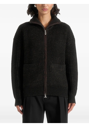 Manière De Voir Jamie speckled zip-fastening through black cardigan