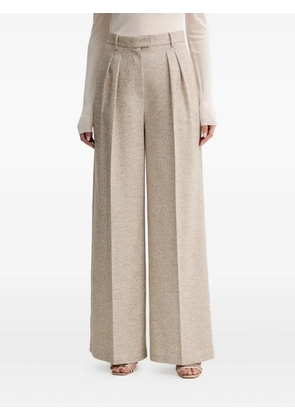 SIMONA CORSELLINI pleated herringbone trousers - Neutrals