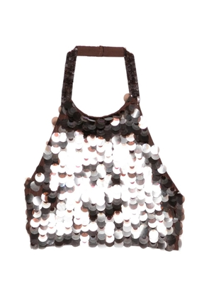 P.A.R.O.S.H. sequin-embellished top - Brown