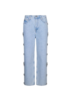 LIU JO bejewelled straight jeans - Blue