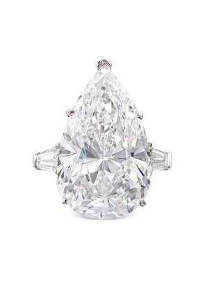 Tilla 14K white gold pear diamond ring - Silver