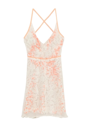 Gemy Maalouf lace-pattern mini dress - White