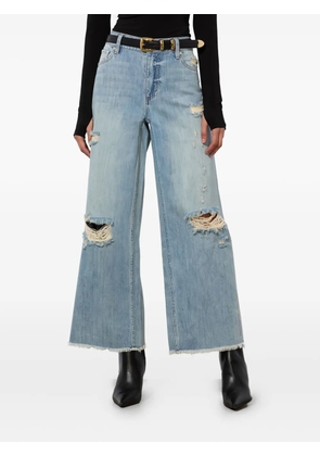 alice + olivia Devoe distressed raw-hem jeans - Blue