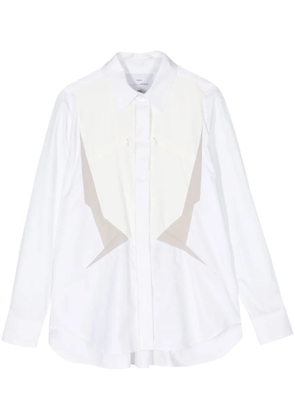 Fumito Ganryu long-sleeve cotton-blend shirt - White