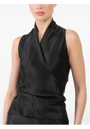 Peter Cohen wrap-design blouse - Black