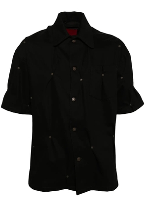 KUSIKOHC Multi-Rivet denim short sleeves shirt - Black