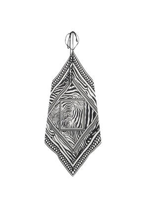 Blumarine zebra foulard print top - White