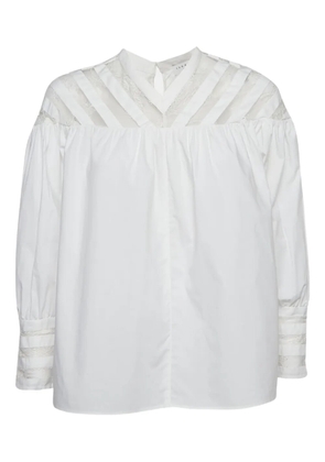 SANDRO pre-owned lace-trim blouse - White