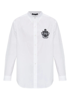 Balmain emblem buttoned shirt - White