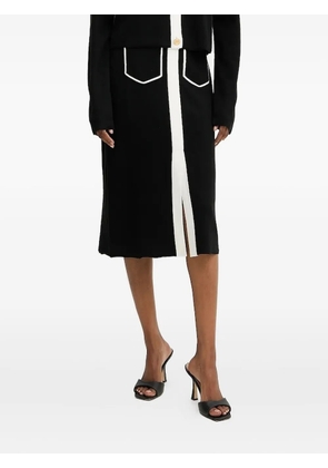 Karl Lagerfeld contrast-piping midi skirt - Black