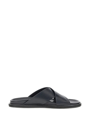 Paul & Shark cross-strap leather sandals - Blue