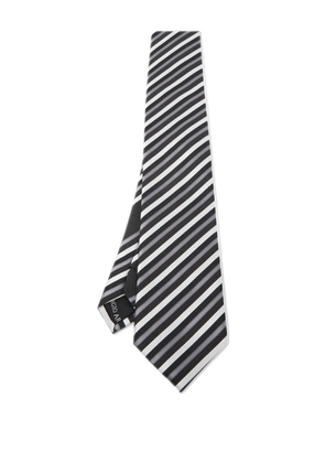 Giorgio Armani Pre-Owned striped silk tie - Black