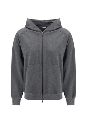 Brunello Cucinelli zip hooded hoodie - Grey