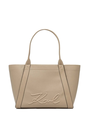 Karl Lagerfeld signature-embossed tote bag - Neutrals