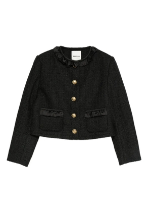 SANDRO ruffle embellished blazer - Black