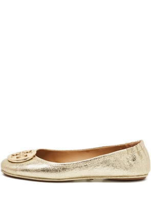 Tory Burch Minnie leather balley flats - Gold