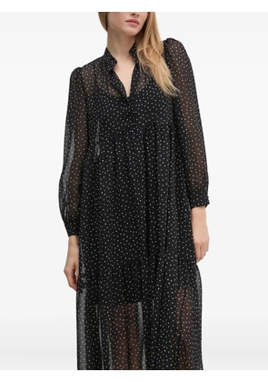 Sisley polka-dot midi dress - Black