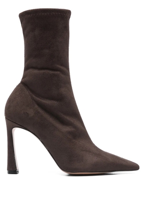 biancadi 95mm point-toe ankle boots - Brown