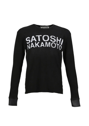 SATOSHI NAKAMOTO logo long-sleeve T-shirt - Black