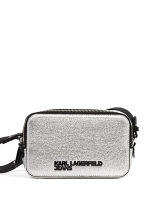 Karl Lagerfeld Jeans logo-plaque cross body bag - Silver
