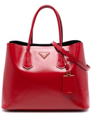Prada Pre-Owned 2010-2025 Medium Saffiano Vernice Double satchel - Red