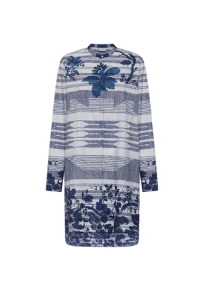 Pierre-Louis Mascia Diomede long-sleeve floral shirt dress - Blue