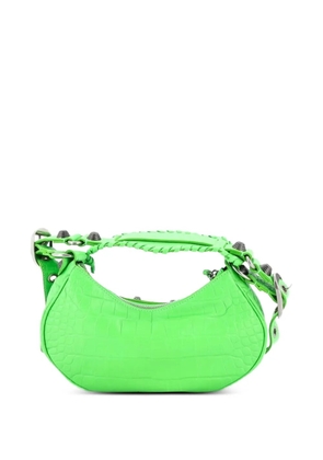 Balenciaga Pre-Owned Le Cagole Giant Studs Shoulder Bag Crocodile Embossed Leather XS hobo bag - Green