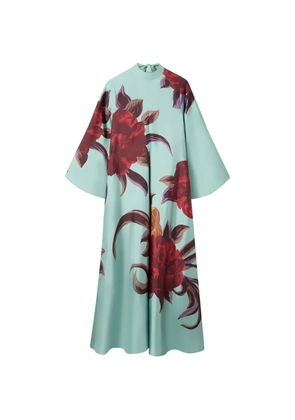 La DoubleJ floral print tie-neck midi dress - Blue
