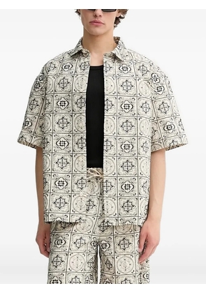 Les Deux embroidered-patchwork shirt - Neutrals