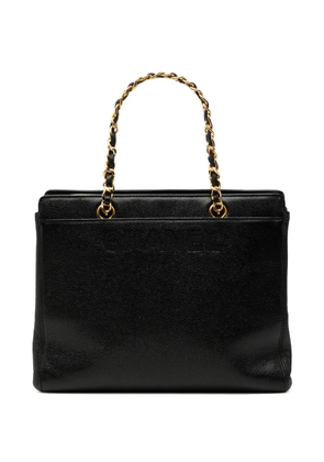 CHANEL Pre-Owned 1997-1999 Caviar Logo Chain tote bag - Black