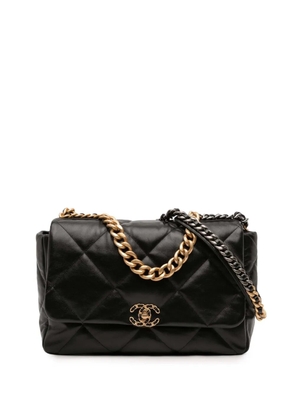 CHANEL Pre-Owned 2020 Maxi Lambskin 19 Flap satchel - Black