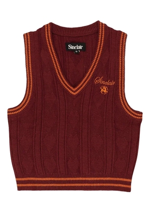 Sinclair cable-knit V-neck vest - Red