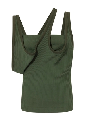 The Attico asymmetric ribbed top - Green