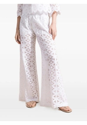 Temptation Positano Coriandolo openwork trousers - White