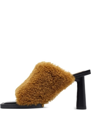 Jacquemus Pre-Owned 80mm shearling sandals - Brown