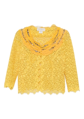 Gemy Maalouf floral-lace jacket - Yellow